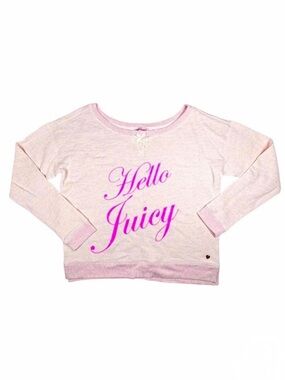 NWT Y2K Juicy Couture Sweatshirt Sz.M Pink Graphic Bow Coquette Preppy Comfy